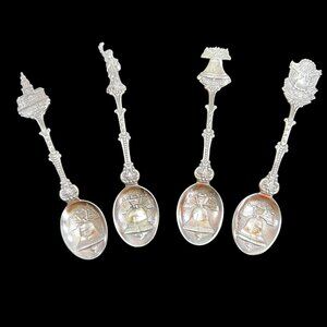 Bicentennial Commemorative Spoons Independence Hall Liberty Bell Statue Liberty